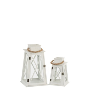 lantaarn wit hout kruis J-Line hoog